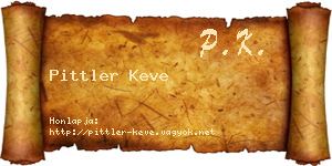 Pittler Keve névjegykártya